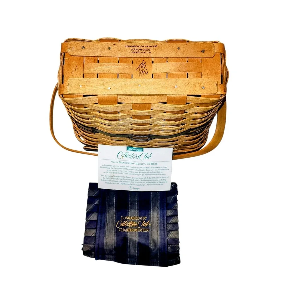 🔥 Longaberger 1996 Collectors Club Membership Basket Charter Member No Liner